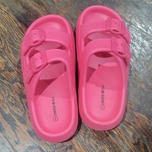 Nina Kids Vibrant Pink Double-Buckle Sandals